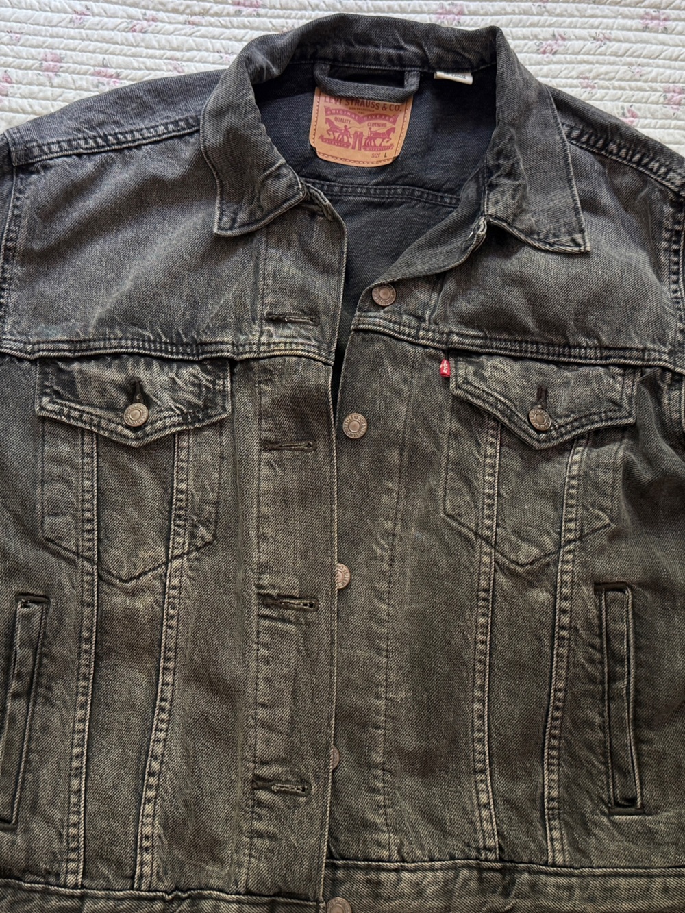 Levi's Black Washed Denim Trucker Jacket